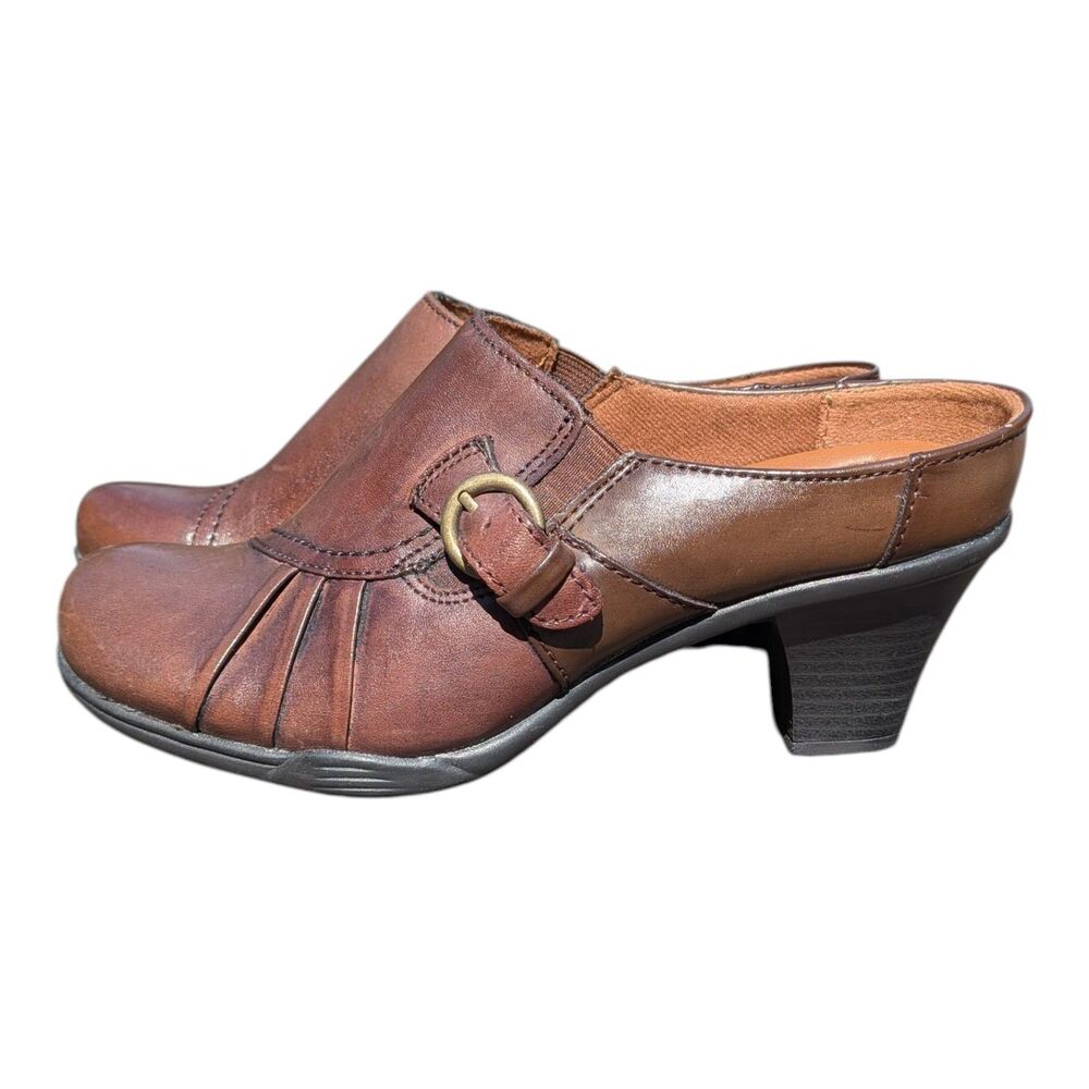 Earth Spirit Classics Emily Women's Brown Leather Clogs Slip on Shoe Size 6 Boho